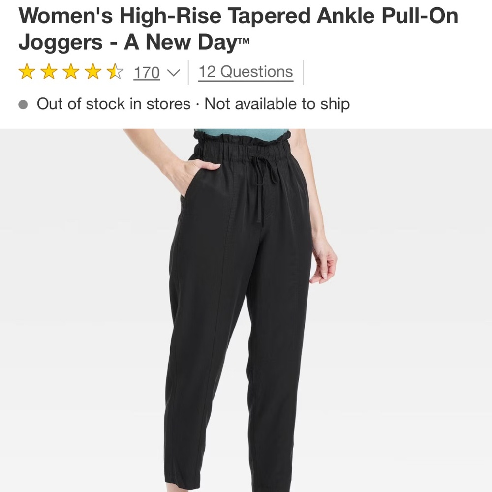 A New Day High Rise Tappered Ankle pull on Joggers
